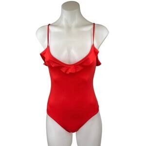 Aritzia Wilfred Spada Red Ruffle Sleeveless Cami Camisole Bodysuit Tank Top XS